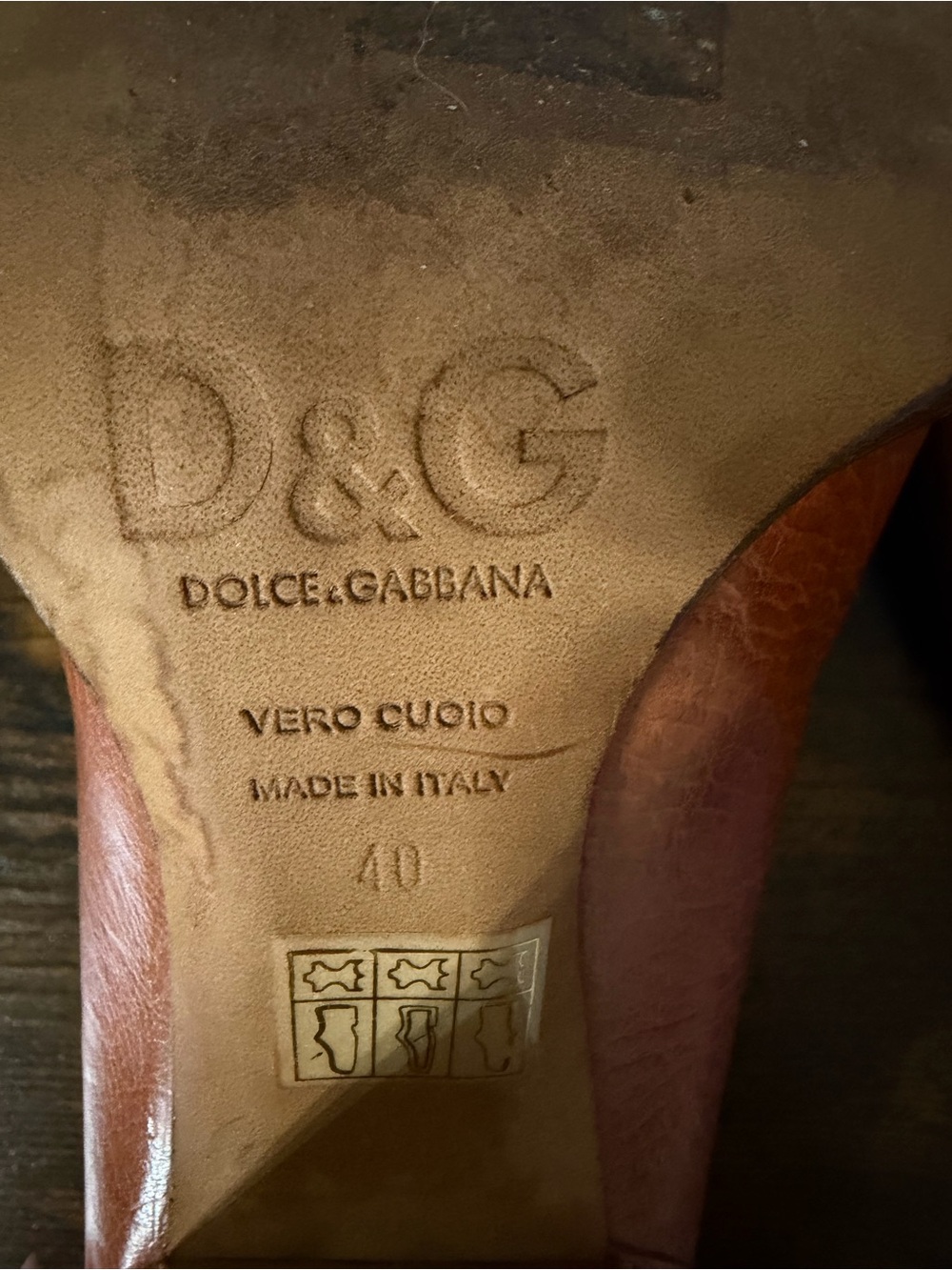 Dolce & Gabbana D&G Women’s Leather Heels Size 40 Brown Red Made in Italy - Picture 16 of 16